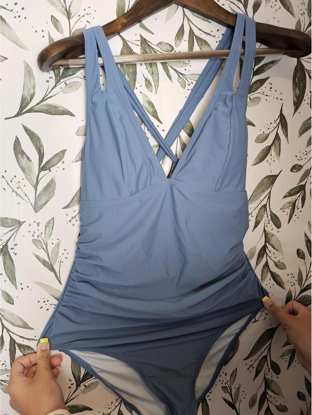 NWT Cupshe Swimsuit Blue Womens L One Piece